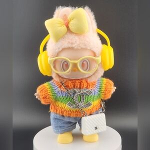 Fits Labubu Clothes Orange Sweater